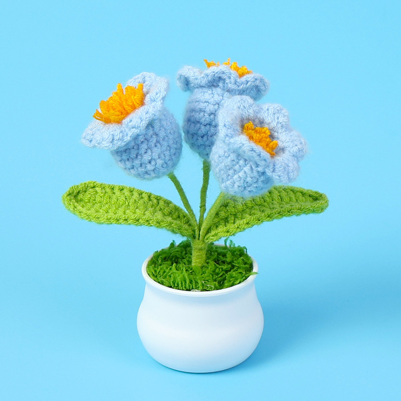 完成品クロスボーダーニットウールひまわり鉢植え造花研究デスクトップ装飾品卒業子供の日の小さなギフト|undefined