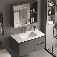 铝合金镜柜浴室柜公寓民宿洗脸盆陶瓷双抽屉卫生间洗手盆一体台面