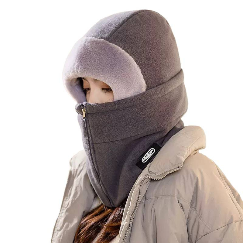 防风寒帽子女士冬季棉帽骑行加厚保暖面罩护耳围脖头套防寒雷锋帽|undefined