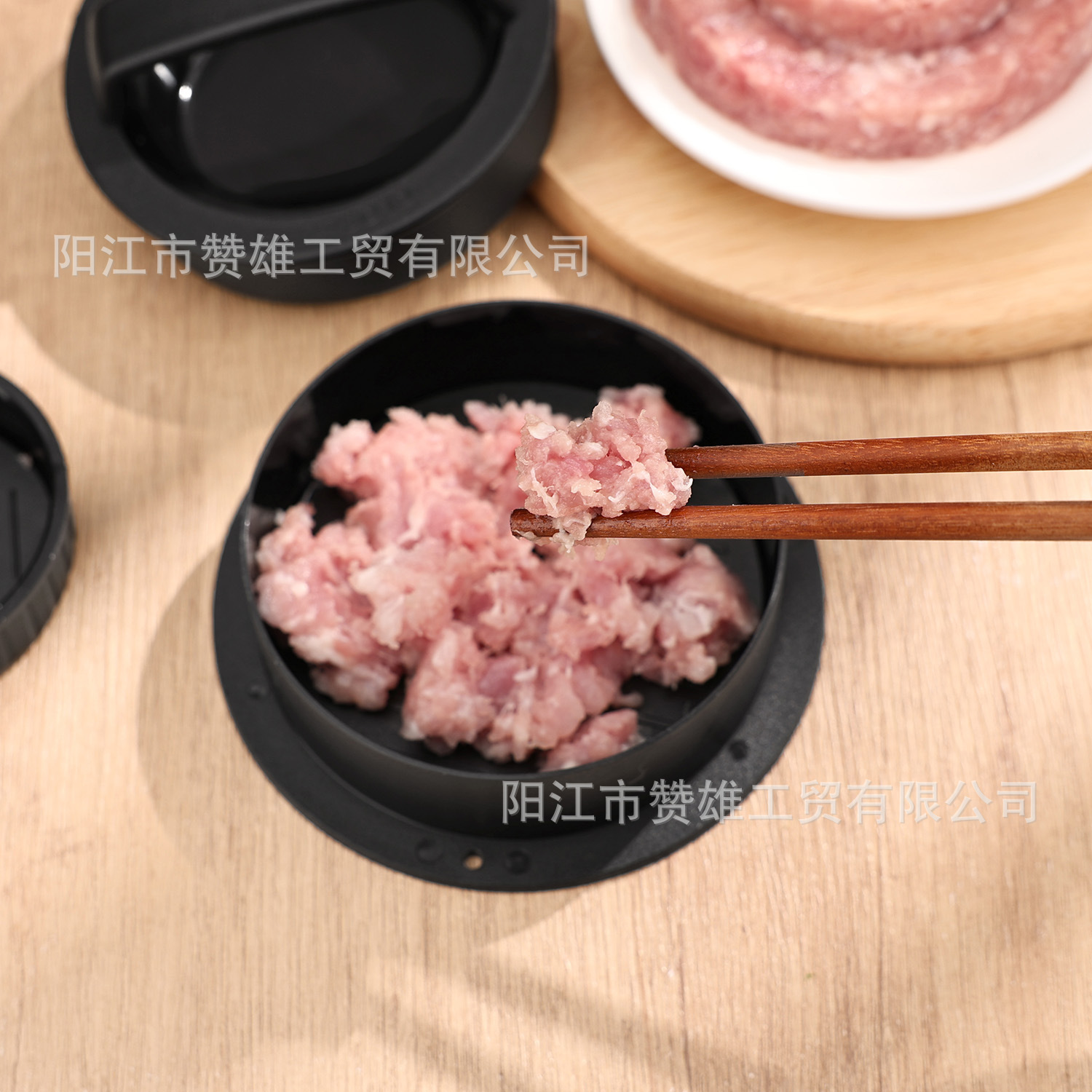 Fábrica directa de prensa de carne de hamburguesas molde de prensa de carne manual redonda DIY gadget de cocina