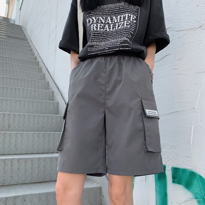 军装短裤女夏季宽松2021新款高腰显瘦黑色休闲a字阔腿五分裤潮ins|ms