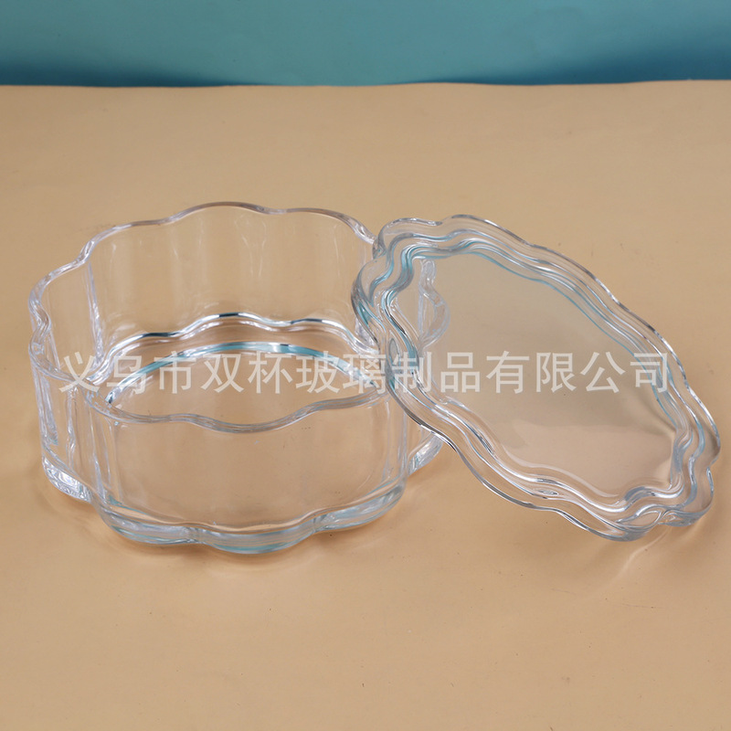 Vertical Striped Ice Cream Bowl, Petal Bowl, Glass Bowl, Breakfast Bowl, Dessert Bowl, High-Value Glass Bowl, Pudding Ice Cream Bowl
