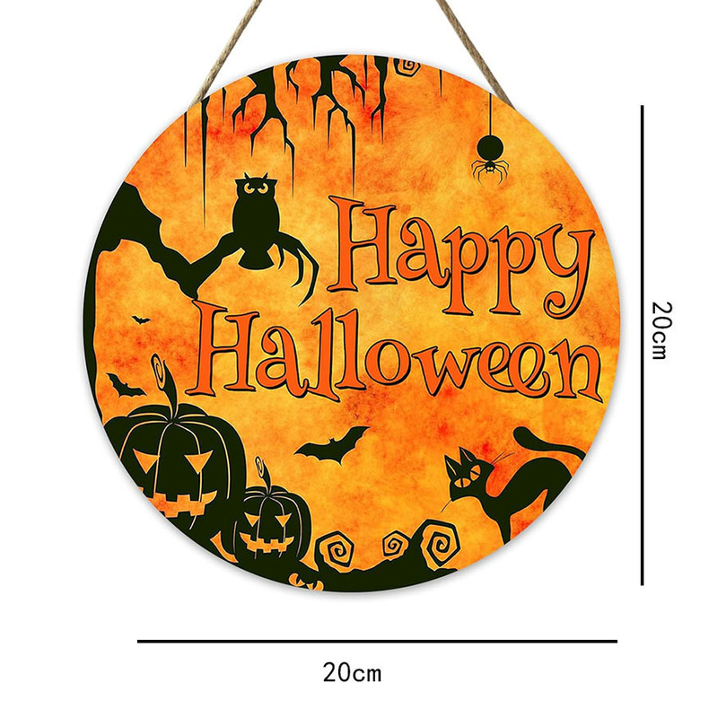国境を越えたハロウィーンの木製装飾吊り下げ飾り、パーティーイベント、お化け屋敷の吊り下げ飾り、家のドア、庭、中庭の装飾|undefined