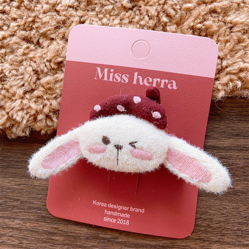 Christmas gift Children's Christmas holiday cute velvet stuffed cotton mushroom intestine ring girl Christmas socks wine red cane duckbill clip_voghion.com