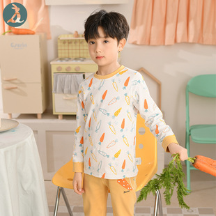 Baby's Pure Cotton Autumn Clothes and Pants Children's Pure Cotton Autumn Clothes and Pants Suit Home Clothes Heating Room Class A Standard Winter Clothes