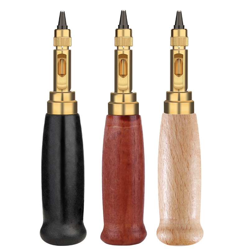 Автоматический дырокол для ремня, сменный многоголовочный дырокол для ремня, дырокол для кожи своими руками, вращающийся дырокол, набор из 6 перфораторов для ремня