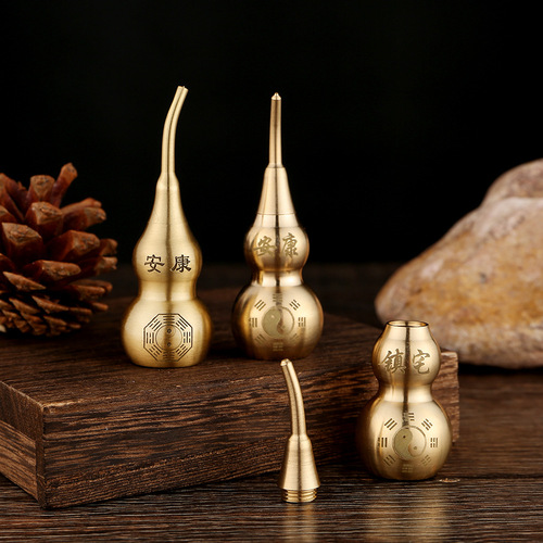 Pure brass gourd ornaments small gourd pendant keychain pendant accessories openable lid pendant gift wholesale