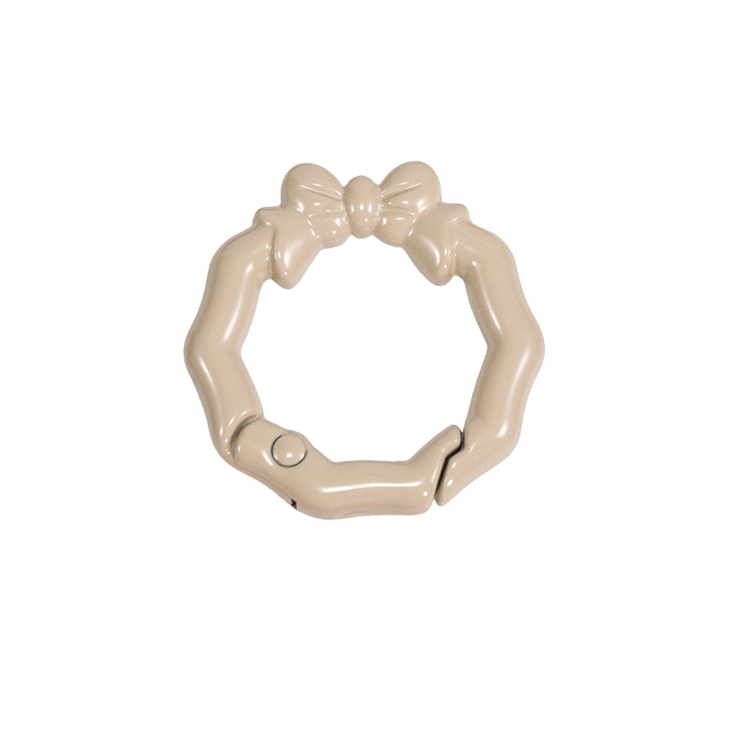 花環スプリングバックル円形開口環蝶結びスプリングリングキーホルダーDIY部品合金接続リング卸売り