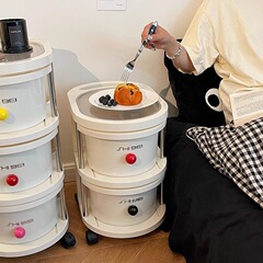 寮の寝室用の見栄えの良いトロリー収納ラック、取り外し可能な多層収納ラック、引き出し式整理収納ラック