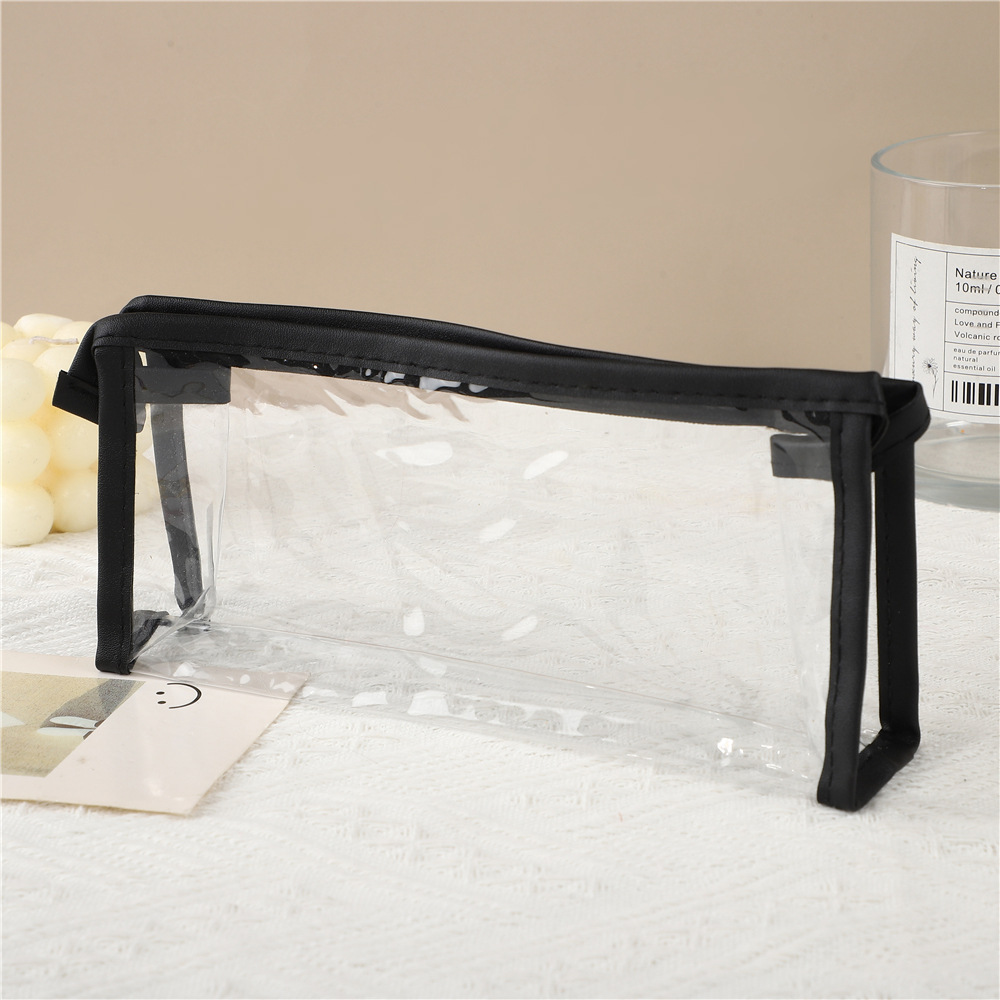 Gran capacidad niñas INS de alto aspecto transparente PVC lápiz caso en stock regalos promocionales estudiante examen papelería bolsa de almacenamiento