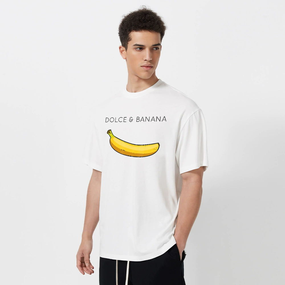Печатная футболка с принтом Dolce & Banana для мужчин, круглый вырез, дышащая