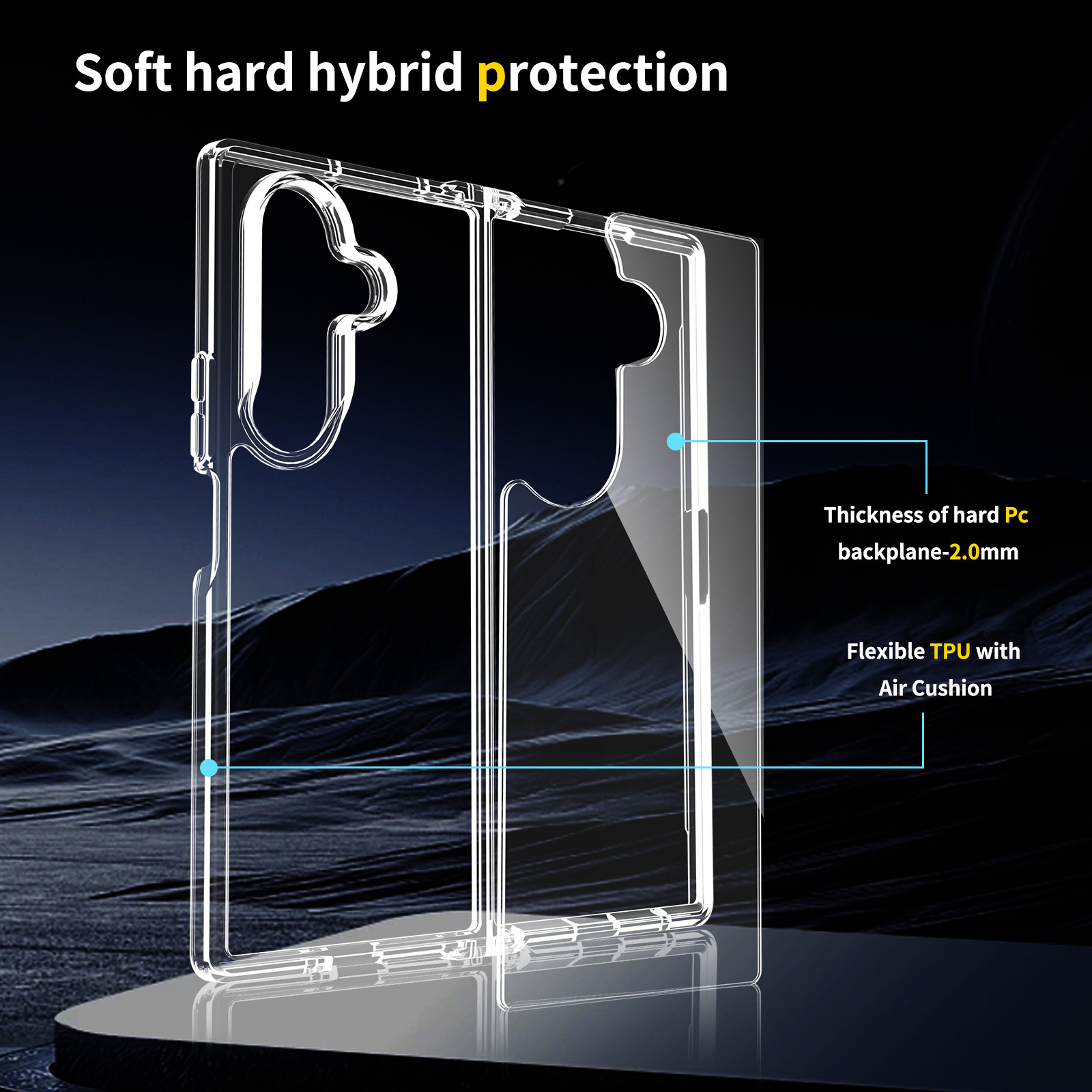 Aplicación transfronteriza Samsung izquierda y derecha plegable Z Fold7 funda protectora transparente 2.0 fábrica de fundas para teléfonos móviles antiarañazos de una pieza