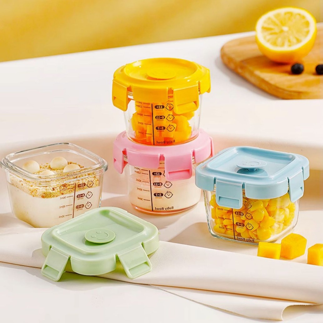Baby Food Supplement Box Can Be Steamed and Microwaved, Special Glass Preservation Bowl, Small Lunch Box, Baby Steamed Custard Bowl, Food Supplement Bowl