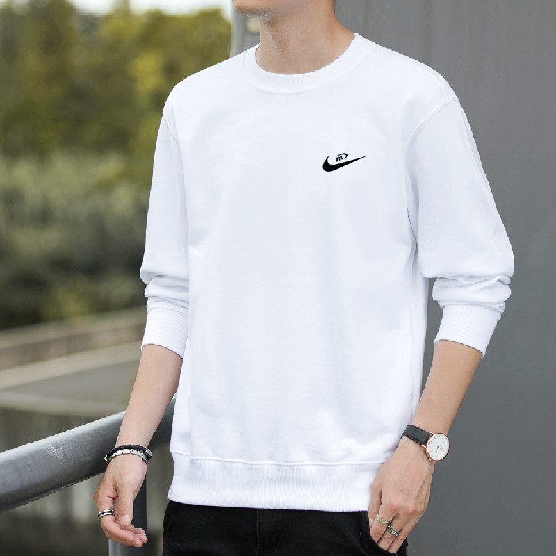 Men's Clothing 2025 Spring & Fall New Sweatshirt Men's Pure Color Couple Sweatshirt Men's Trendy Brand Sports Round Neck Top Jacket Women