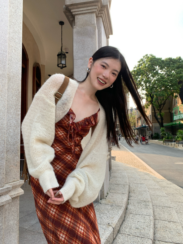 诠释美 NEWOPEN 25秋巨好看韩系气质外披无扣长袖毛衣开衫女F6651|undefined