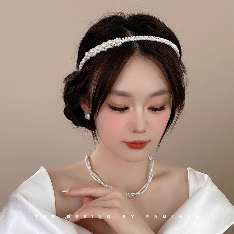 Retro francés de alto nivel sensación de perla fijación de cabello temperamento femenino de presión de cabello universal fijación de cabello no es fácil de caer tarjeta de cabello