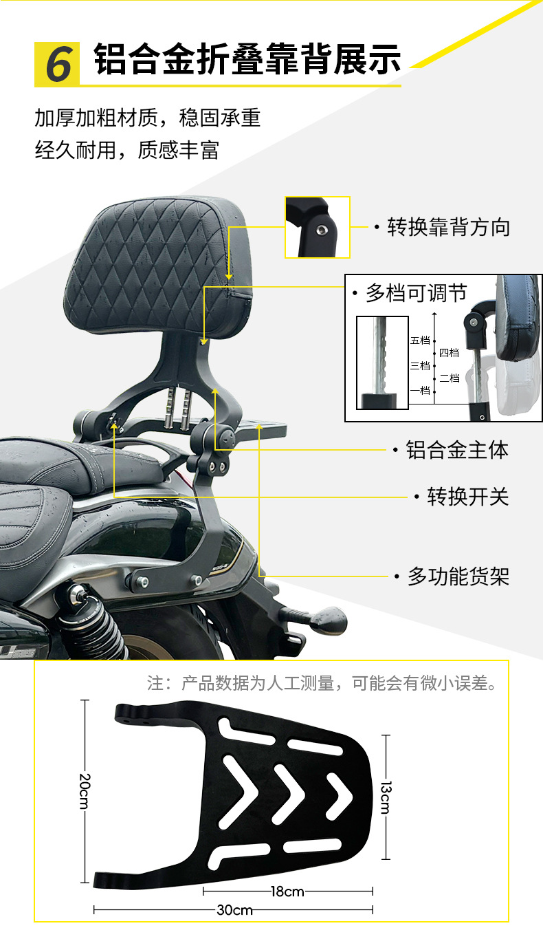 Suitable for Longxin Wuji Cu250 Crash Guard, Amt Automatic Gear Bumper, Anti-Fall Folding Backrest, Second-Generation Side Bag Modification