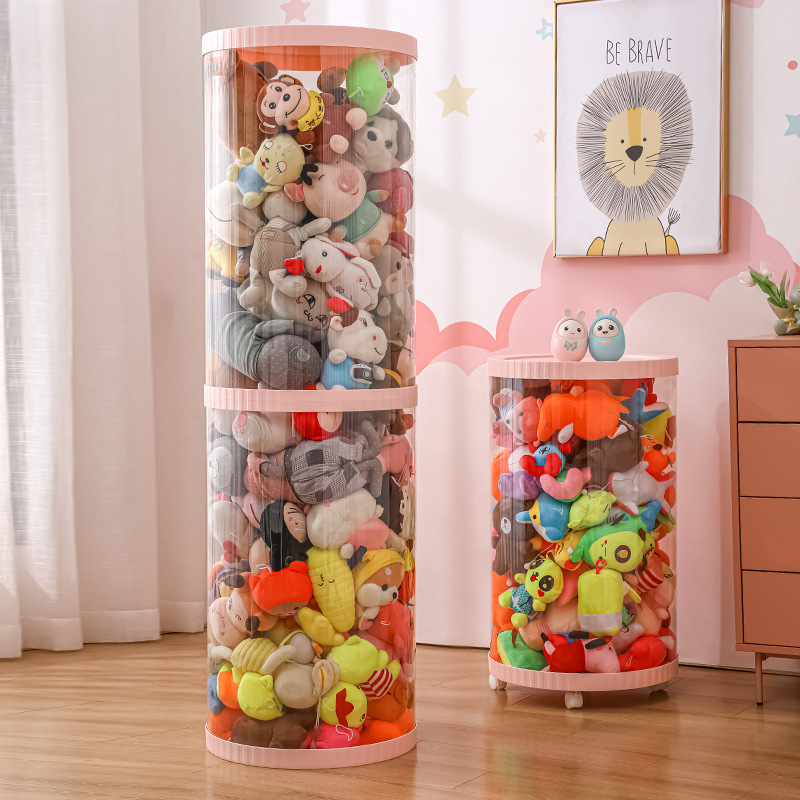 特大號娃娃收納桶可旋轉收納筐毛絨公仔玩具收納筒神器玩偶收納桶