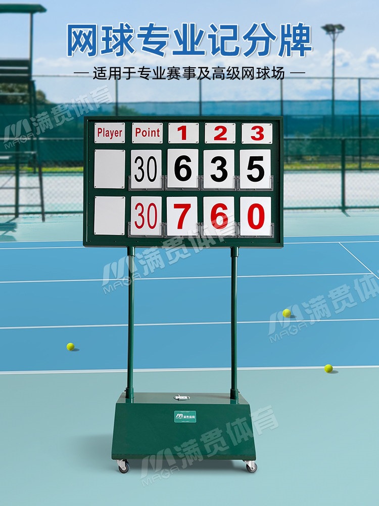 Tennis Court Scoreboard with Flip-Up Cards, Manual Card-Insertion Type for Tennis Matches