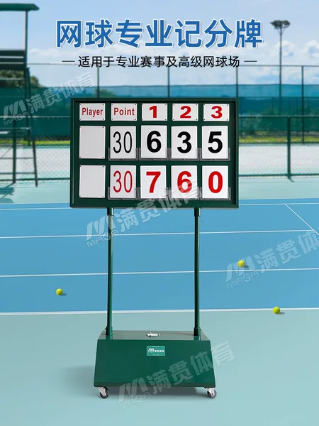 Tennis Court Scoreboard with Flip-Up Cards, Manual Card-Insertion Type for Tennis Matches