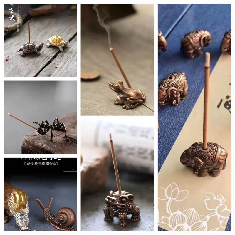 Держатель для благовоний из чистой меди Бытовая внутренняя линия тыквы катушка для благовоний держатель для благовоний небольшой размер с девятью отверстиями мини-горелка для благовоний