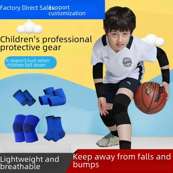 Children's Knee Pads Elbow Pads Wrist Ankle Pads Sports suit Football Basketball Roller Skating Anti-drop Nylon Summer Thin Knee Pads