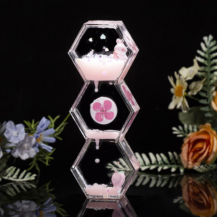 Acrílico transparente panda gota de aceite reloj de arena líquido botella de arena flotante regalo de cumpleaños para niños decoración de escritorio de oficina