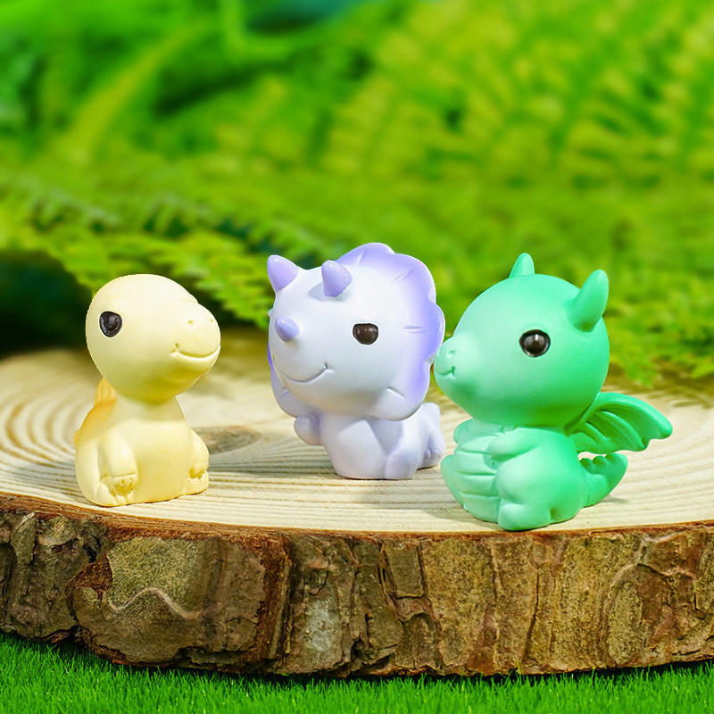 Micro paisaje dibujos animados lindo dinosaurio resina decoración creativa artesanía animal muñeca decoración coche de escritorio