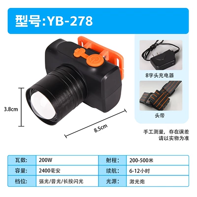 UV fənərlər | Yuba Led Strong Light Flashlight - 278-aluminum-head-white-laser-zoom