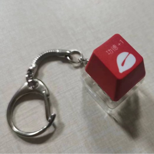 Gongde madera eje de los pescados del probador llavero colgante Internet celebridad electrónica luminosa de madera peces keycap llavero Teclado mecánico