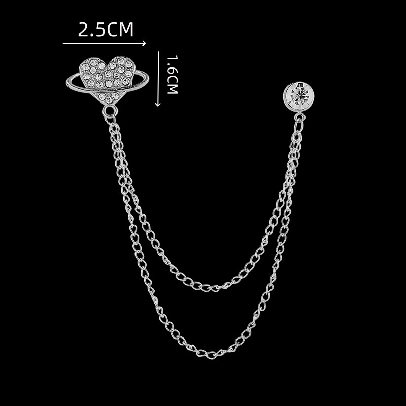 Moda corona alas diamante borla hombres traje broche simple todo partido traje vestido abrigo ramillete accesorios