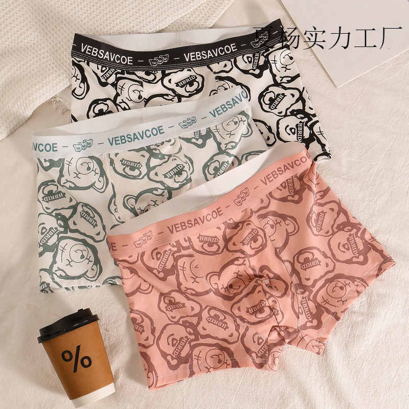 [Strictly Selected] Pure Cotton Men's Underwear Breathable Skin Friendly Boxer Briefs Cute Cartoon Teen Underwear Охck