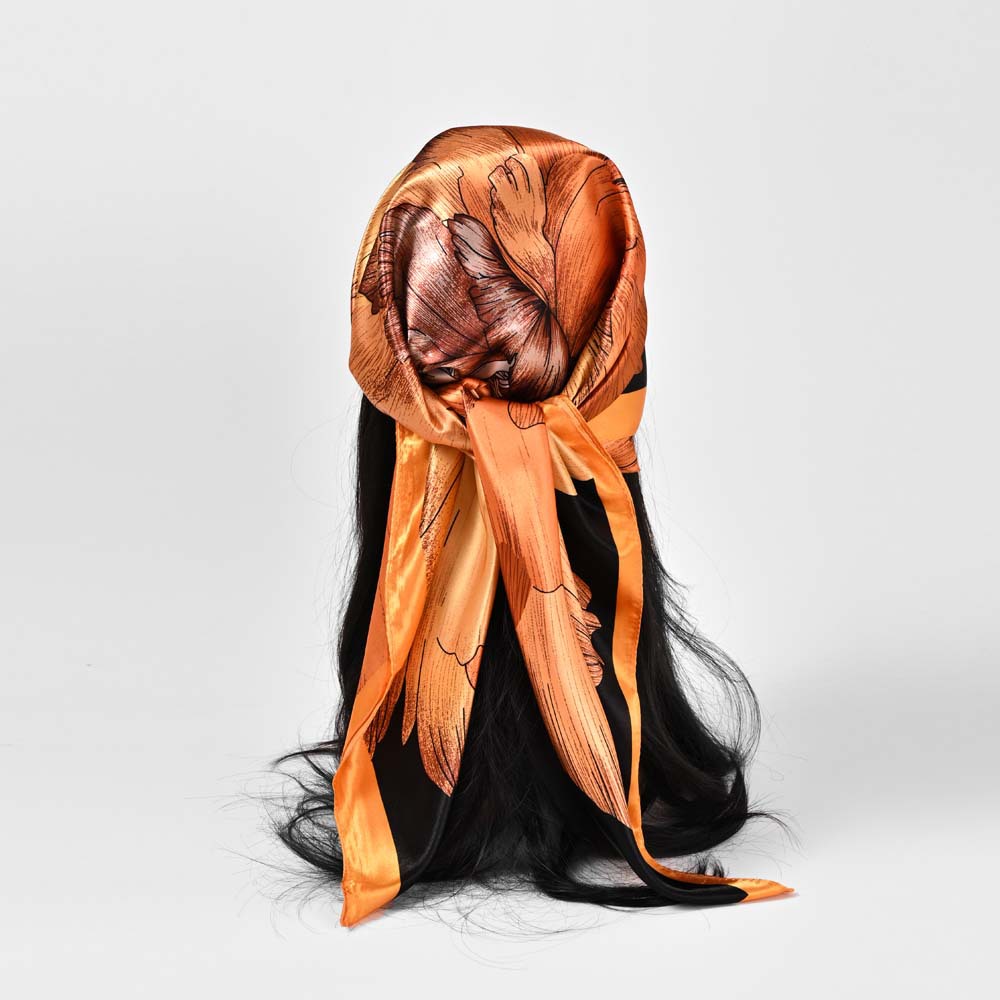Printing Pattern Spring&Summer Season Women's Elegant Lady Printing Satin Silk Scarf Kerchief
