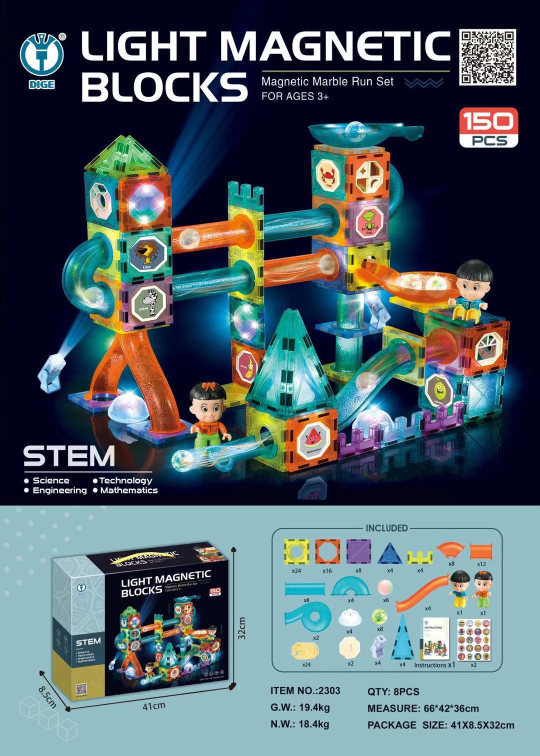 Bloques magnéticos con rodillos y tubos para niños