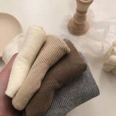 Haiyan Cream Roll into Multi-colored Middle Tube Stacking Socks N Japanese Style Versatile Striped Cream and White Plain Color Socks for Girls Korean Version