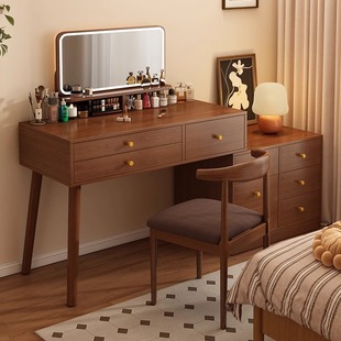 Dressing Table Bedroom Simple Modern Bucket Cabinet Cosmetic Cabinet Integrated 2024 New New Chinese Style High-end Cosmetic Table Mirror