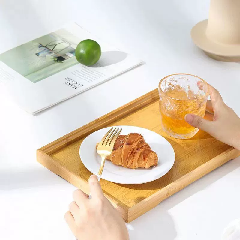 Bamboo simplicity tray multi -purpose solid wood tea tray tea set noodle plate barbecue baking dish dish dish fruit plate