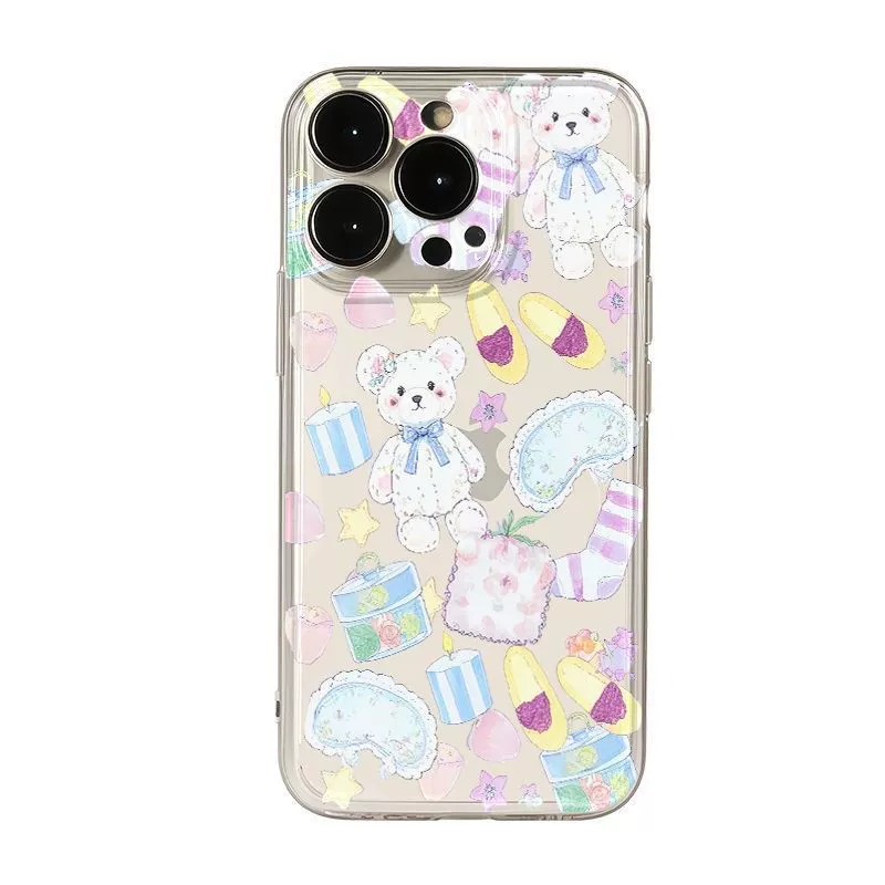 Apple, 공간 brush, совместимый ноутбук, iPhone14, чехол, с маленькими медведями, 13, 16promax