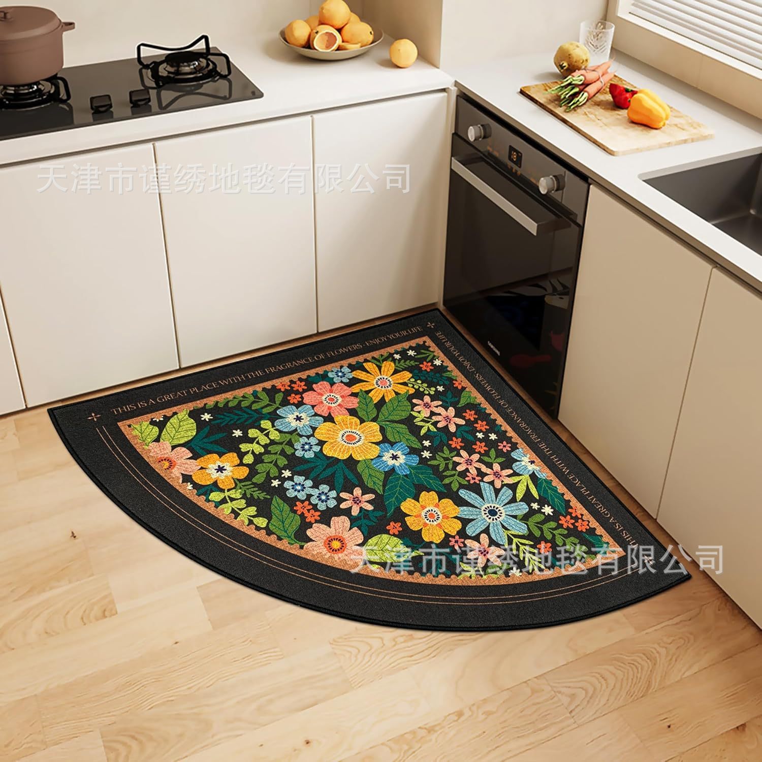 국경 간 꽃 규조토 진흙 부채꼴 주방 매트 흡수성 미끄럼 방지 욕실 매트 Amazon temu dropshipping 바닥 매트