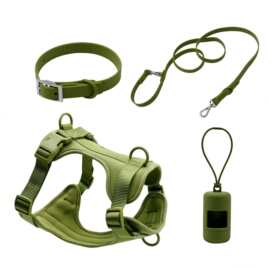 新品宠物用品四件套防咬防水狗胸背带小型犬pvc遛狗牵引绳狗