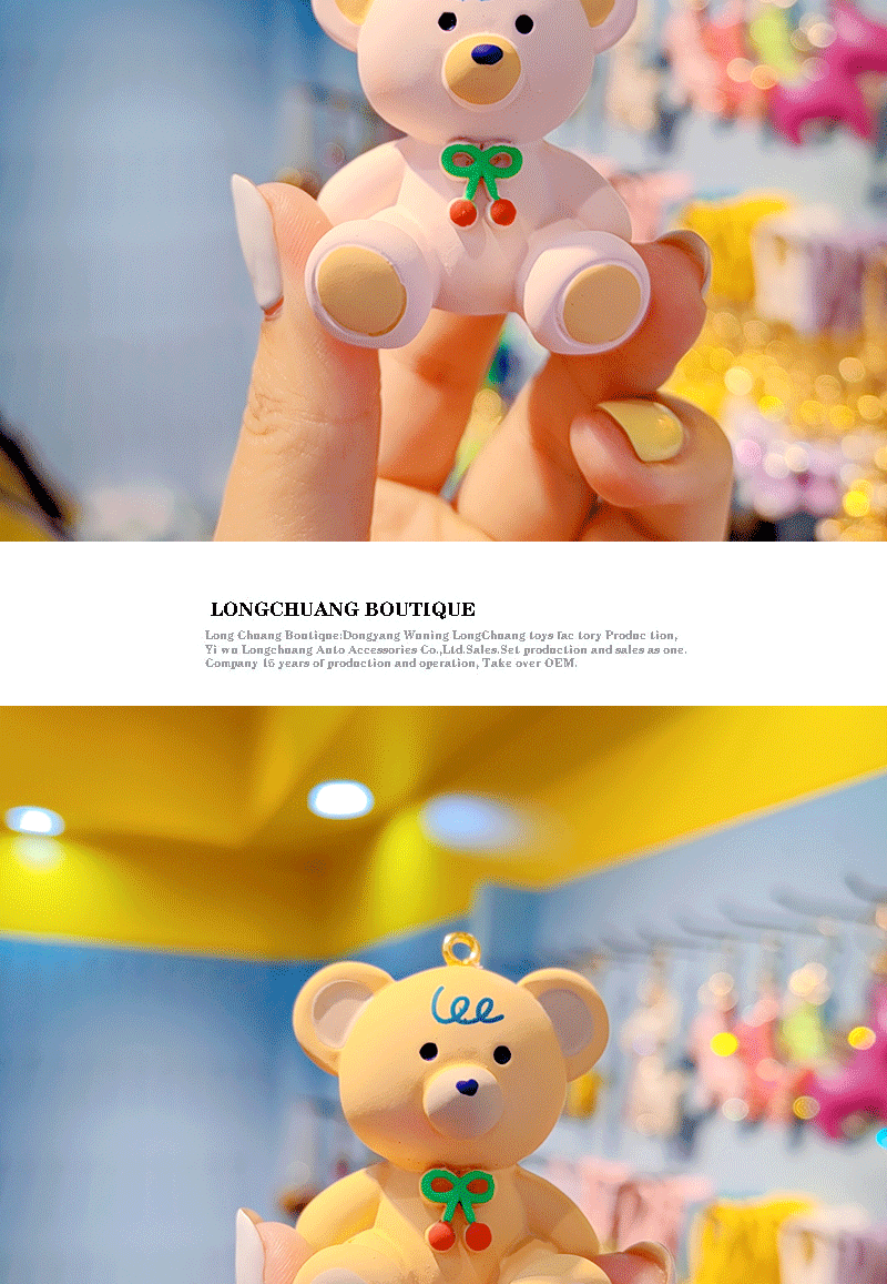 1 Piece Cartoon Style Cute Bear Resin Unisex Bag Pendant Keychain display picture 8