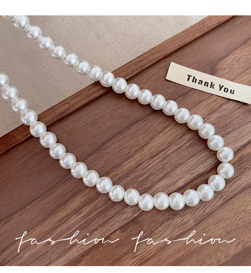 Collana lunga con perle di vetro stile francese elegante vintage_voghion.com