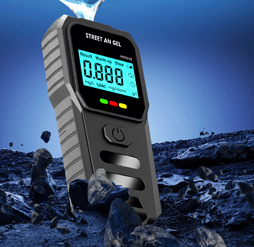 Car Alcohol Tester, Portable Vehicle-Mounted Air-Blow Alcohol Detector, High-Precision Digital Display Drunk Driving Measuring Device