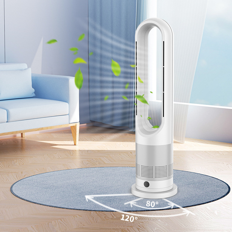 2025 New Bladeless Fan Household Floor-Standing Silent Electric Fan Vertical Heating and Cooling Dual-Purpose Air Purification Circulation Fan