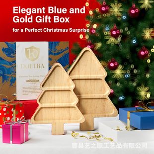 Bamboo Creative Christmas Tree Tray Double-Sided Deli Board Wooden Simple Fruit Snack Tray Cross-Border Bamboo Cutting Board