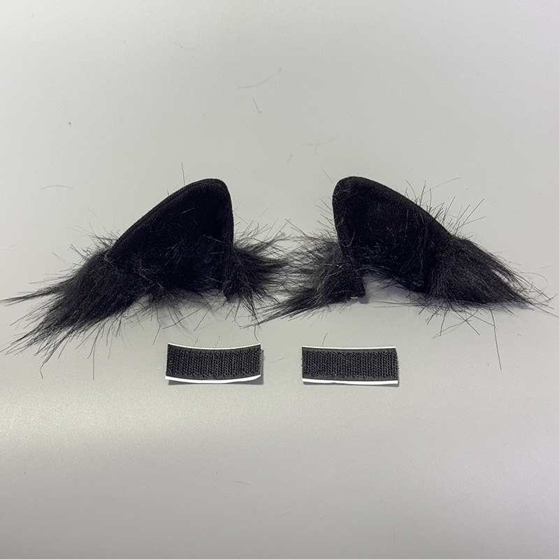 Xiaoxiong Summer Helmet Decoration Cat Ear Plush Bear Ears Helmet Accessories (Auto Parts and Accessories) - black