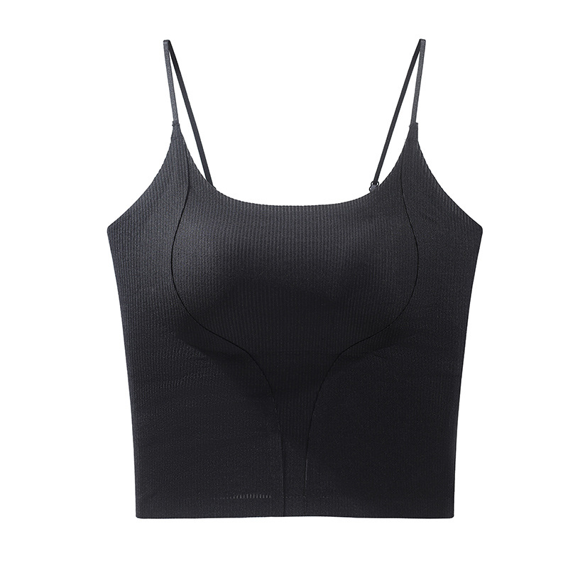 Correa delgada y delgada, almohadilla para el pecho, eslinga, taza sin correr, eslinga de espalda delgada y hermosa, almohadilla para el pecho, chaleco de sujetador de una pieza