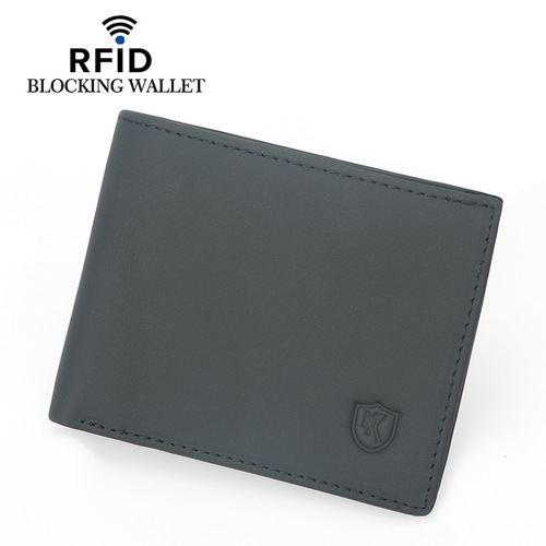 Amazon's best selling anti-theft brushed RFID first-layer cowhide wallet Korean version cowhide men's wallet coin purse