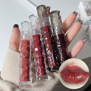Herorange Glacier Rock Mirror Lip Glaze Water-Gloss Glass Lip Plump Lip Moisturizing Whitening Lipstick Affordable for Students