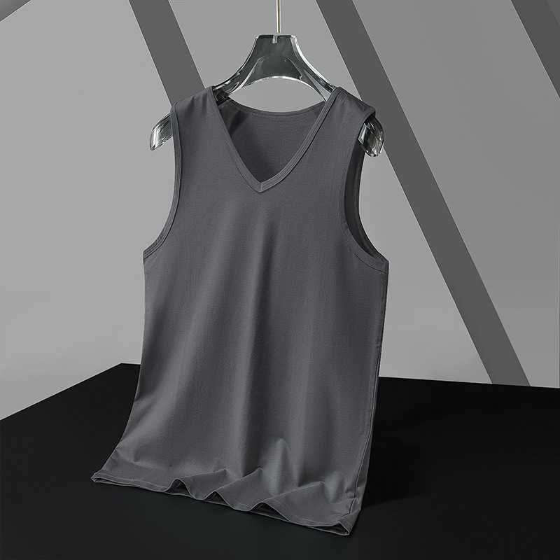 Camiseta sin Mangas Deportiva para Hombre de Modal Cuello en V, Sin Mangas para Deporte y Gimnasio